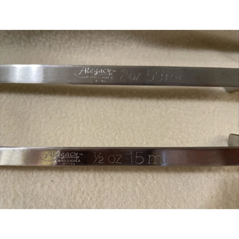 Alegacy 3744 Stainless Steel Set of 2 Ladles 2 oz & 1/2 oz Metal Kitchen Serving